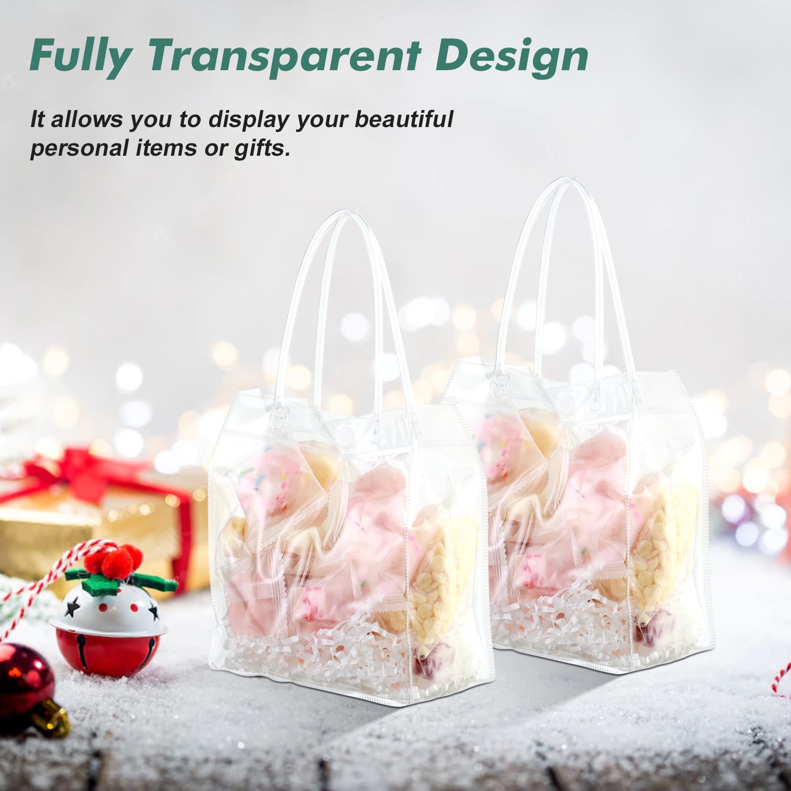 Amazon.com: GcFoir 36 Packs Clear Gift Bags with Handle, 5.9