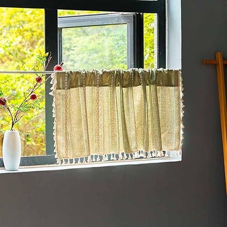 Amazon カフェカーテン ロング丈 おしゃれ みどり お洒落 かわいい 可愛い 北欧 小窓 カーテン 目隠し 日除け 260 140cm ワンルーム 玄関 キッチン 台所 リビング 一人暮らし ダイニング 新生活 飲食店 事務所 レストラン カフェ トイレ お手洗い 洗面所 カフェカーテン