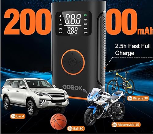 Miniatura 3 de Inflador de neumáticos Compresor de aire portátil con batería de 20000 mAh, bomba de aire inalámbrica de 160 PSI portátil, inflador de neumáticos