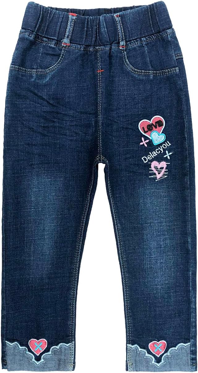 Peacolate Spring Autumn 2-10 Years Little&Big Girl Sweater and Embroidered Jeans 2pcs Clothing Set - Image 4