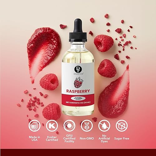 Miniatura 2 de Dolce Flav Raspberry Extract – 2 Ounce Oil-Soluble Kosher, Sugar-Free, Concentrated Raspberry Flavoring for Chocolates, Candies & Baking, Includes