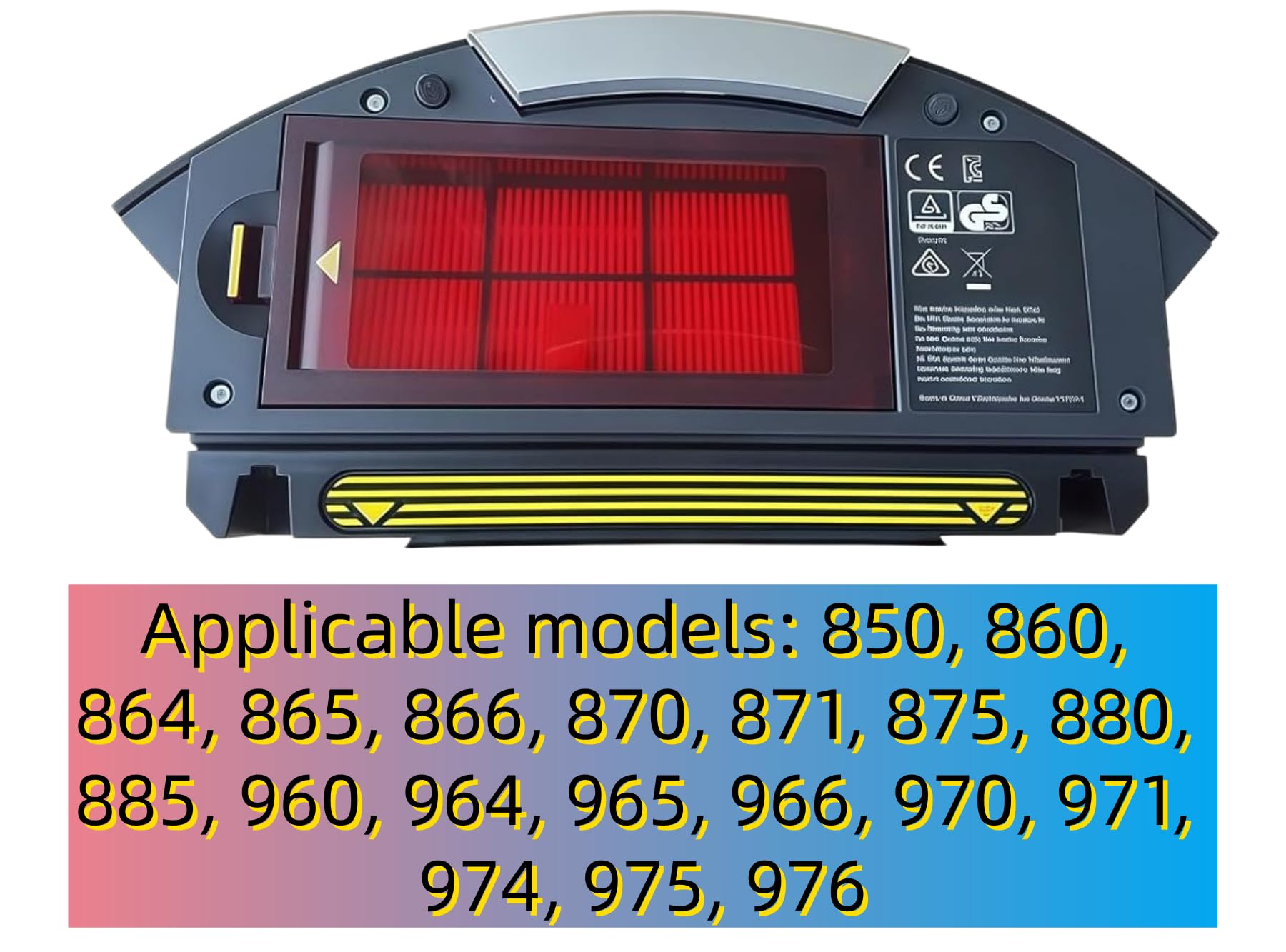 Cubo de basura con filtro HEPA, adecuado para aspiradoras robot Irobot Roomba 850 860 864 865 866 870 871 875 880 885 960 964 965 966 970 971 974 975 976 series