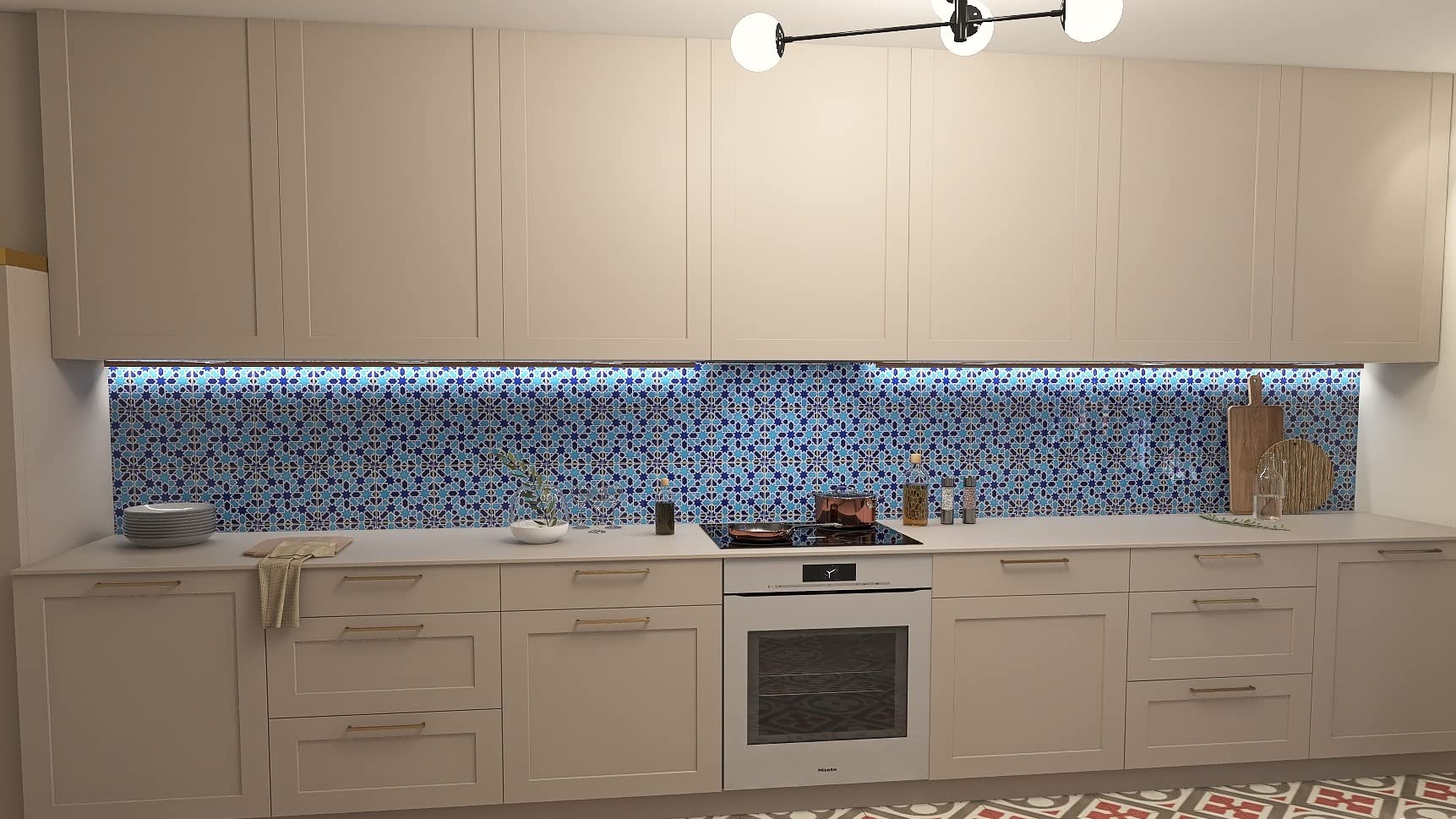Cerames Azulejos de Cerámica Marroquí Casablanca - Azulejos de mosaico Marroquí para baño, cocina, sala de estar, ducha, debajo de las escaleras | Azulejos marroquíes en estilo oriental 20x20 cm