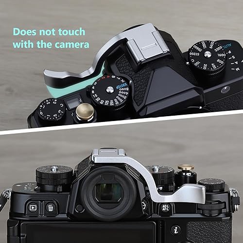 Miniatura 2 de Haoge Metal Thumb Up Rest Hand Grip para Nikon Zf ZF Cámara Accesorios Plata THB-ZF-S Hot Shoe Thumb Up Grip