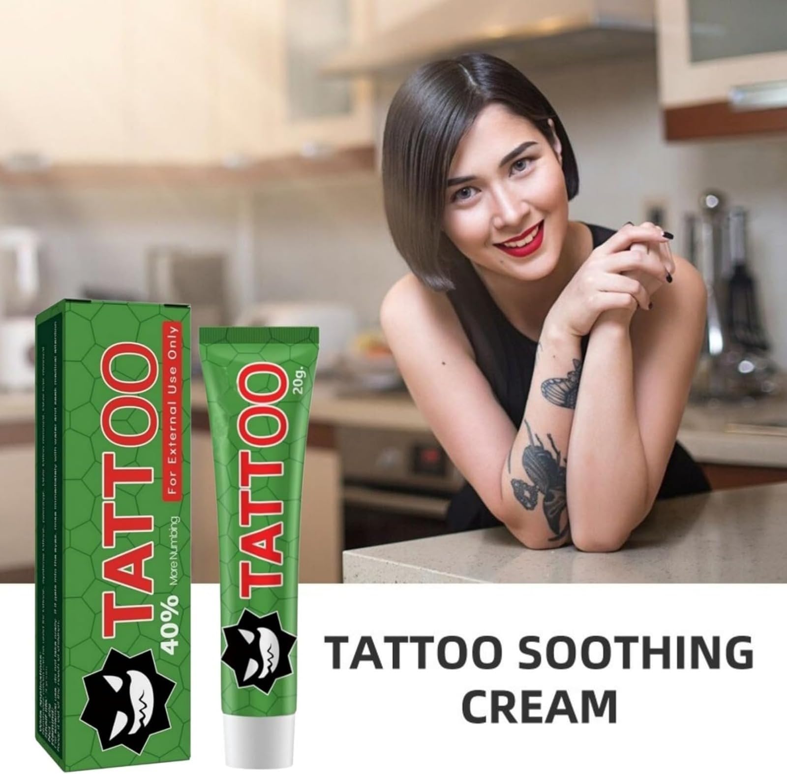 Crema anestetica extra forte per tatuaggi, piercing ed epilazione laser, lenitiva idratante previene irritazioni e scoloriture