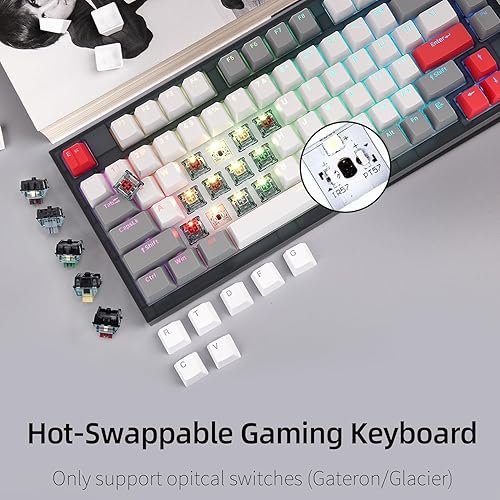 Miniatura 2 de SKYLOONG Teclado mecánico GK75 TKL - Teclado para juegos intercambiable en caliente 75% RGB - Teclas PBT de doble disparo - Teclado programable con