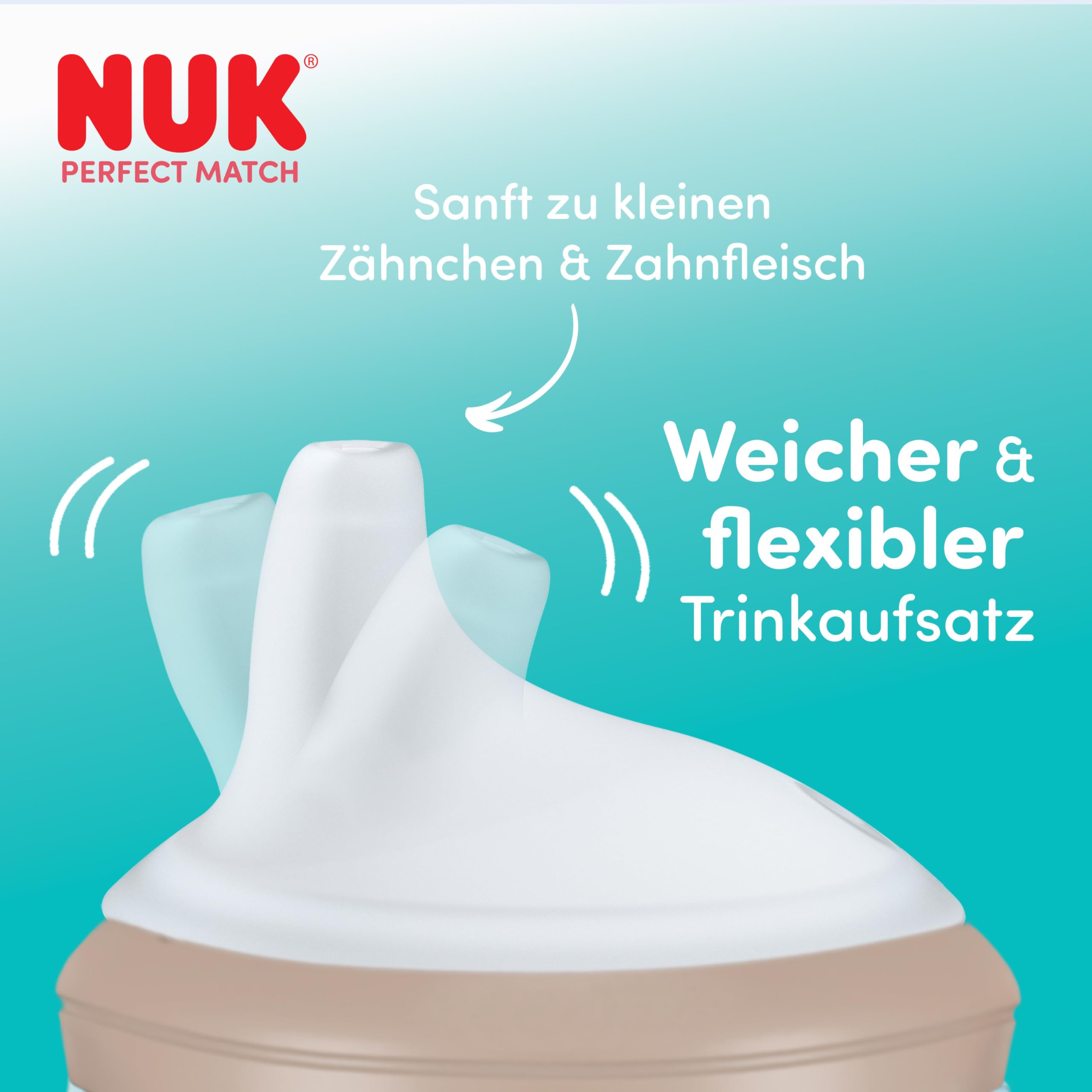 NUK Perfect Match Learner Butelka | 6+ miesięcy | 150 ml | Kubek niekapek dla malucha | Antypoślizgowe uchwyty | świecąca w ciemności | Koala | 1 sztuka