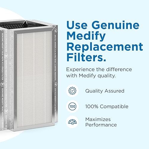 Miniatura 6 de Medify Air MA-50 Filtro de repuesto genuino  para humo, fumadores, polvo, olores, caspa de mascotas  3 en 1 con prefiltro, H13 HEPA y carbón