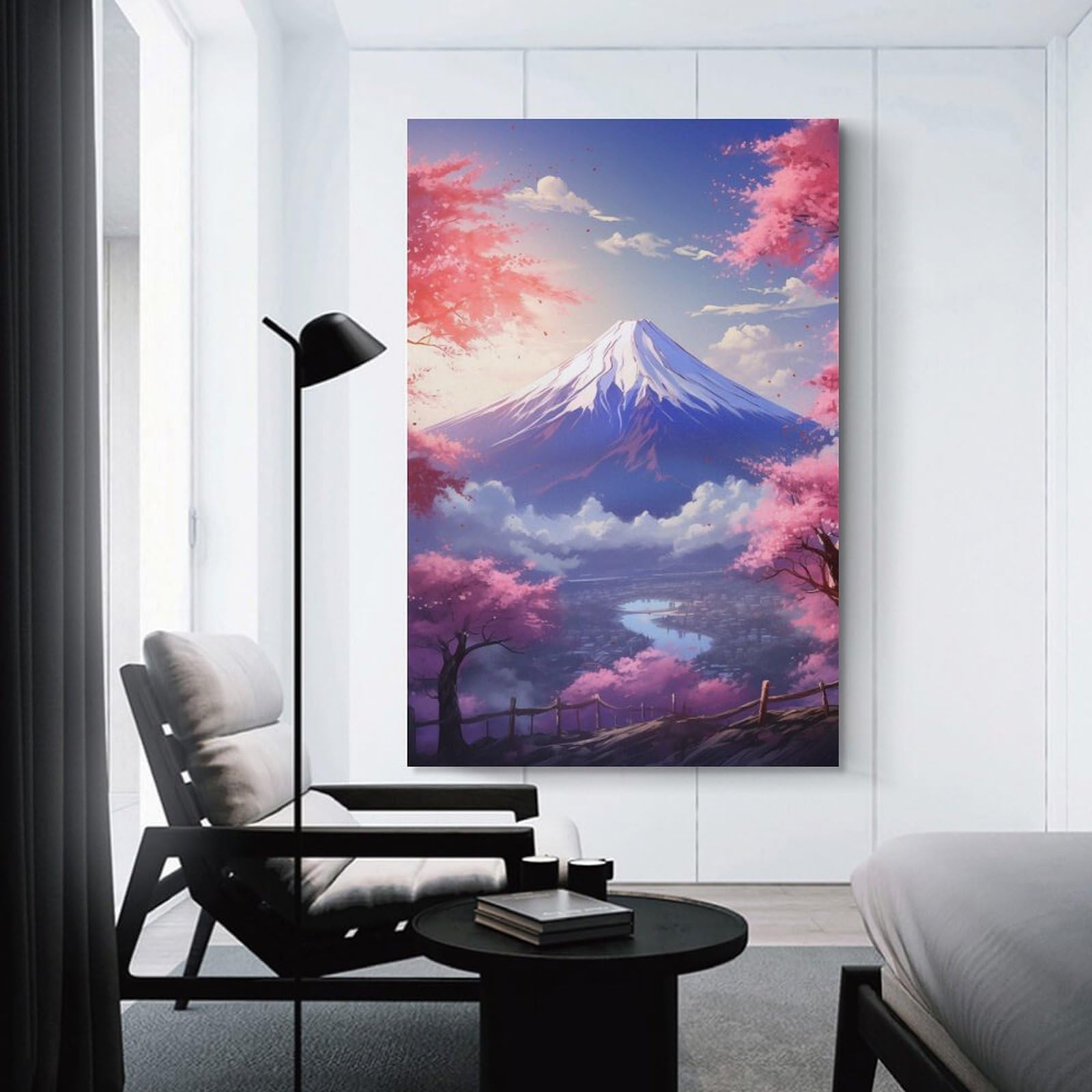 Junmoney Unframe-Cherry Blossom Japan Art Wall Art Print Cherry Blossom Japan Art, 20X30inch(50X75cm), For Picture Wall Styling In Lounge Or Bedroom, Wall Decor Suited To Curated Displays
