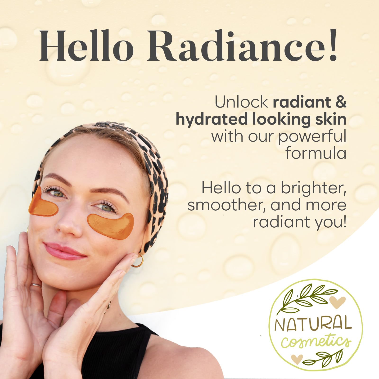 BLOOMORA Under Eye Gel Patches, Vitamin C Under Eye Patches for Puffy Eyes & Dark Circles, Hyaluronic Acid - Image 3