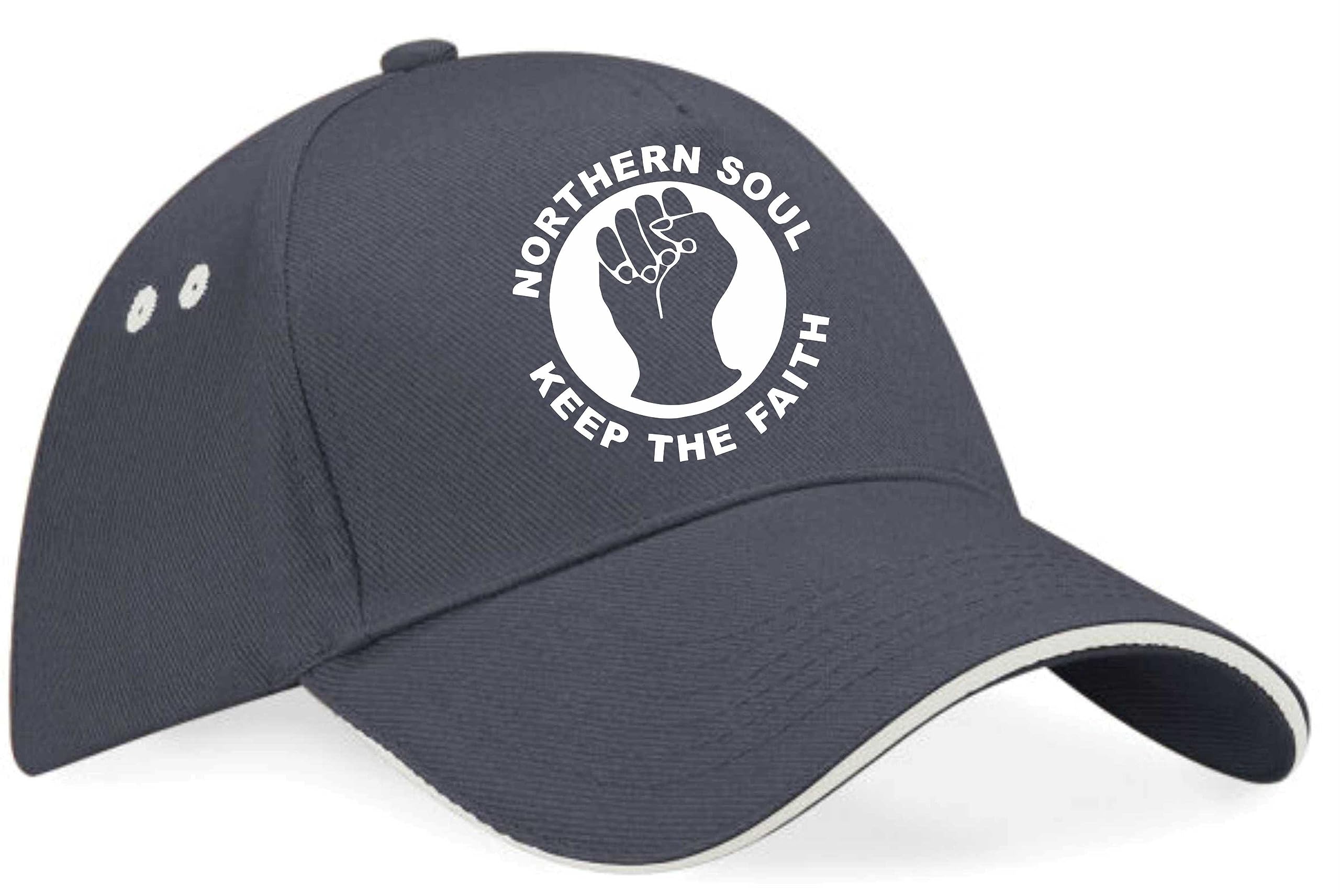 Print4u Unisex Grey Northern Soul Baseball Cap Music Lovers Birthday Gift For Men & Women