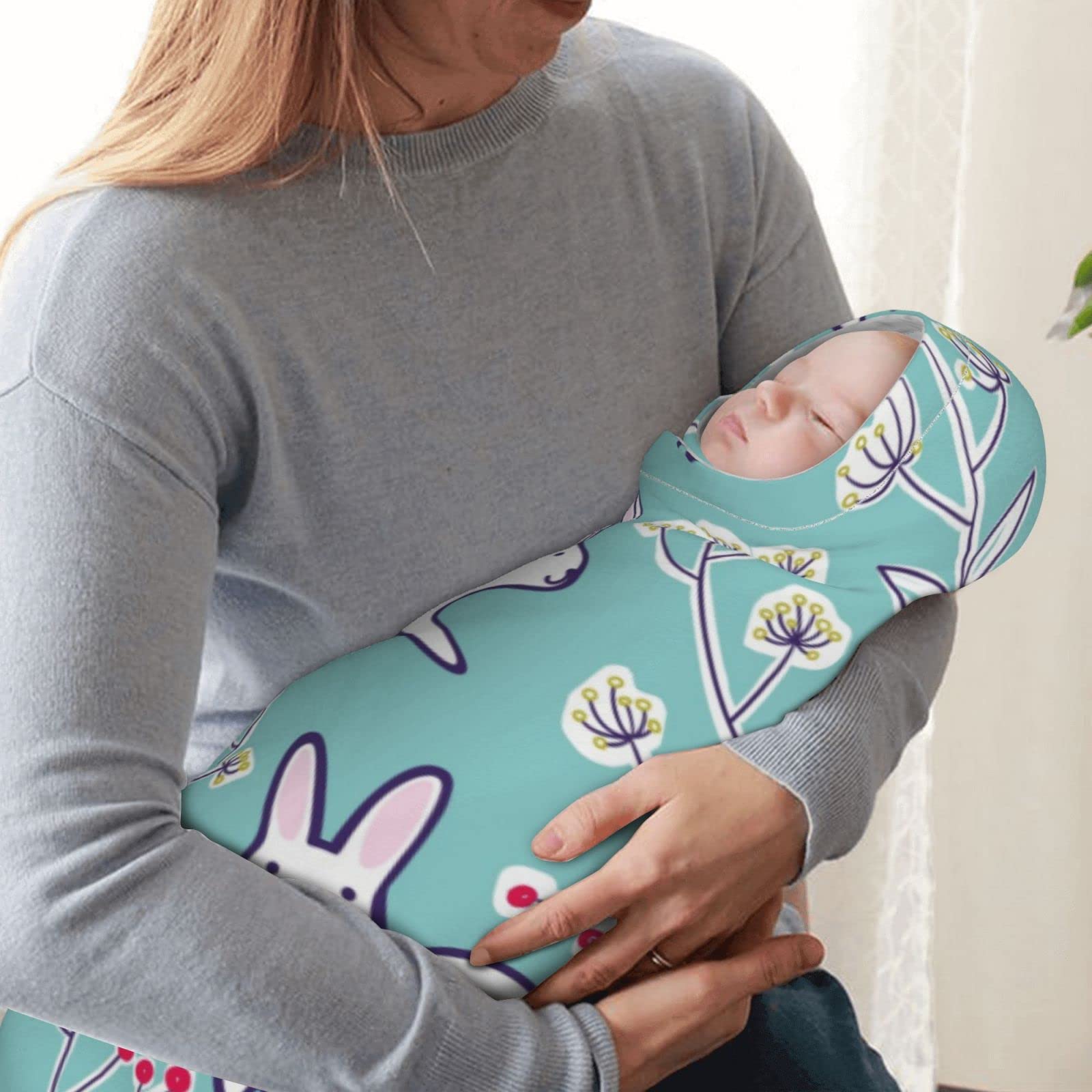 Amazon.co.jp: ブランケット 赤ちゃん うさぎ 兎 純白 ブルー 花 初春 