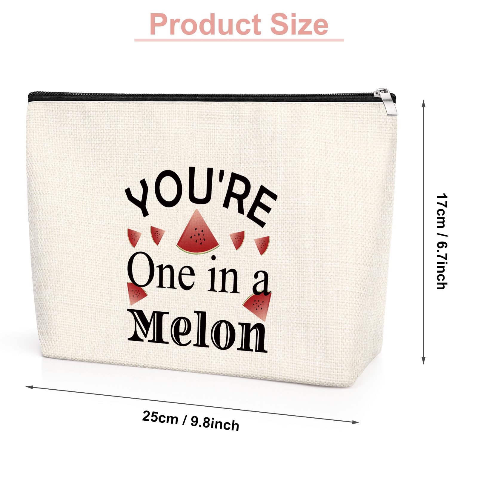 Watermelon Gifts for Women Makeup Bag Watermelon Themed Gifts for Sister Friends Daughter Niece Granddaughter Watermelon Lovers Gift Funny Watermelon Gifts Toiletry Bags - Image 2