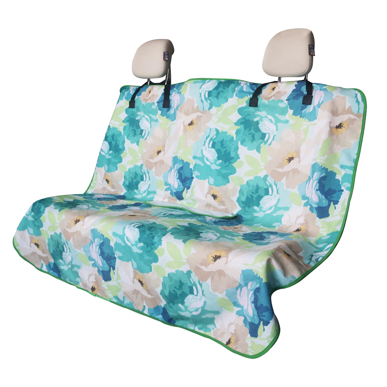 nbnhxnff Car Seat Cover (Cyan Flower, 1pcs Rear Seat)