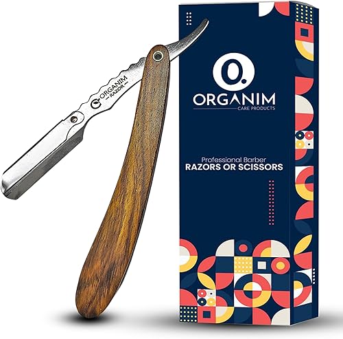 No topia Stainless Steel Barber Shavette with Handcrafted Wooden Handle - Secure