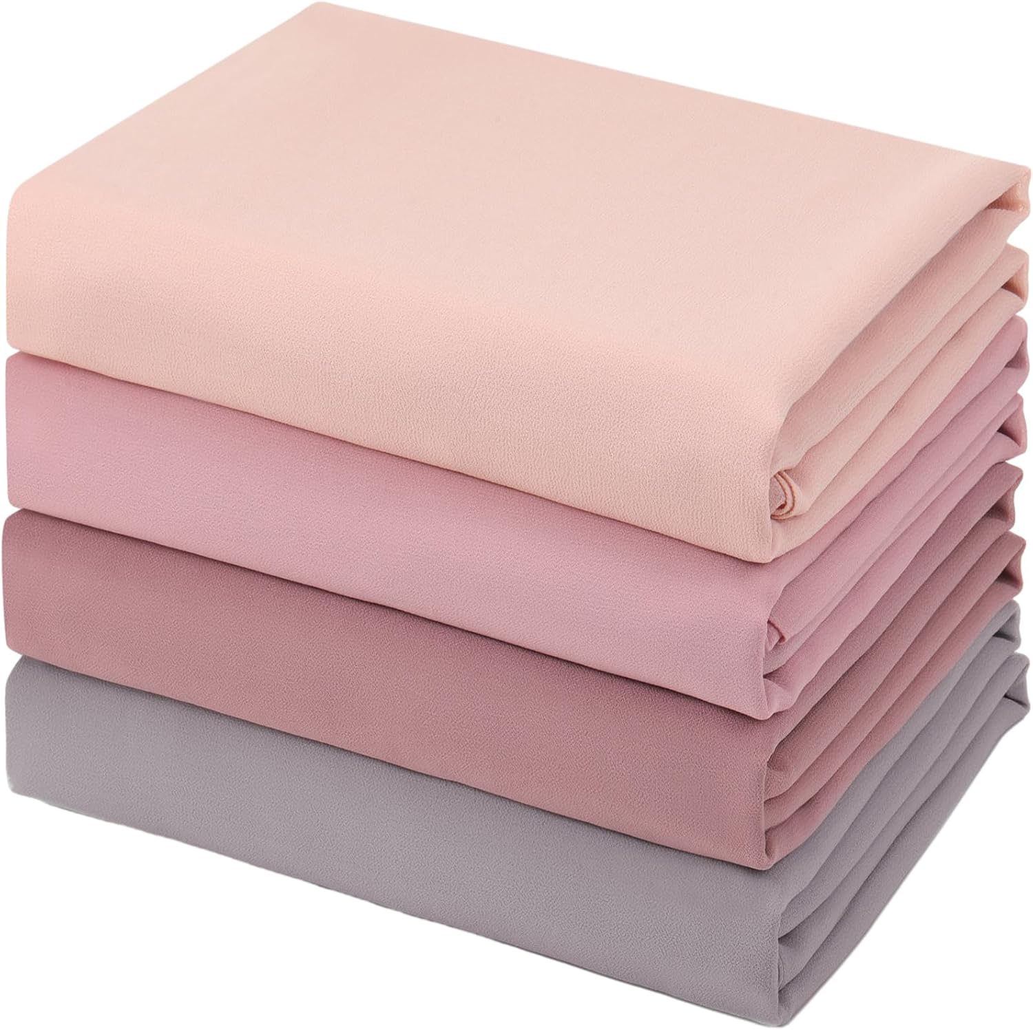 Geyoga 4 Pcs Chiffon Hijab Scarf for Women Muslim Long Head Scarf Lightweight Shawls Wrap Lady Gift Set