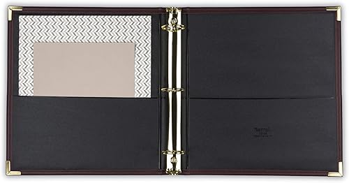 Vista 60 de Samsill Classic Collection carpeta de 3 aros, presentación ejecutiva, aros redondos de latón de media pulgada (capacidad de 125 hojas), negro, Negro