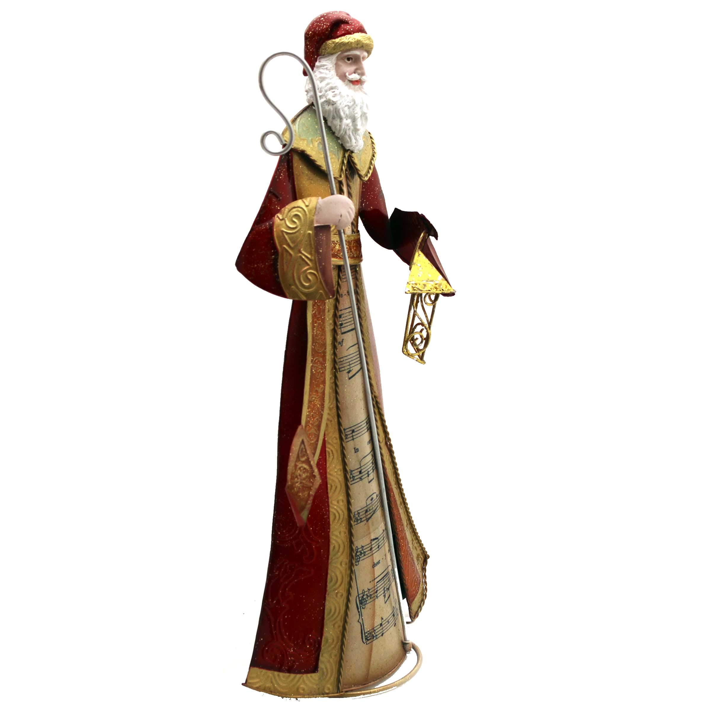 Gall&Zick Babbo Natale In Lamiera Con Bastone - Statuetta Decorativa 30 Cm - 2