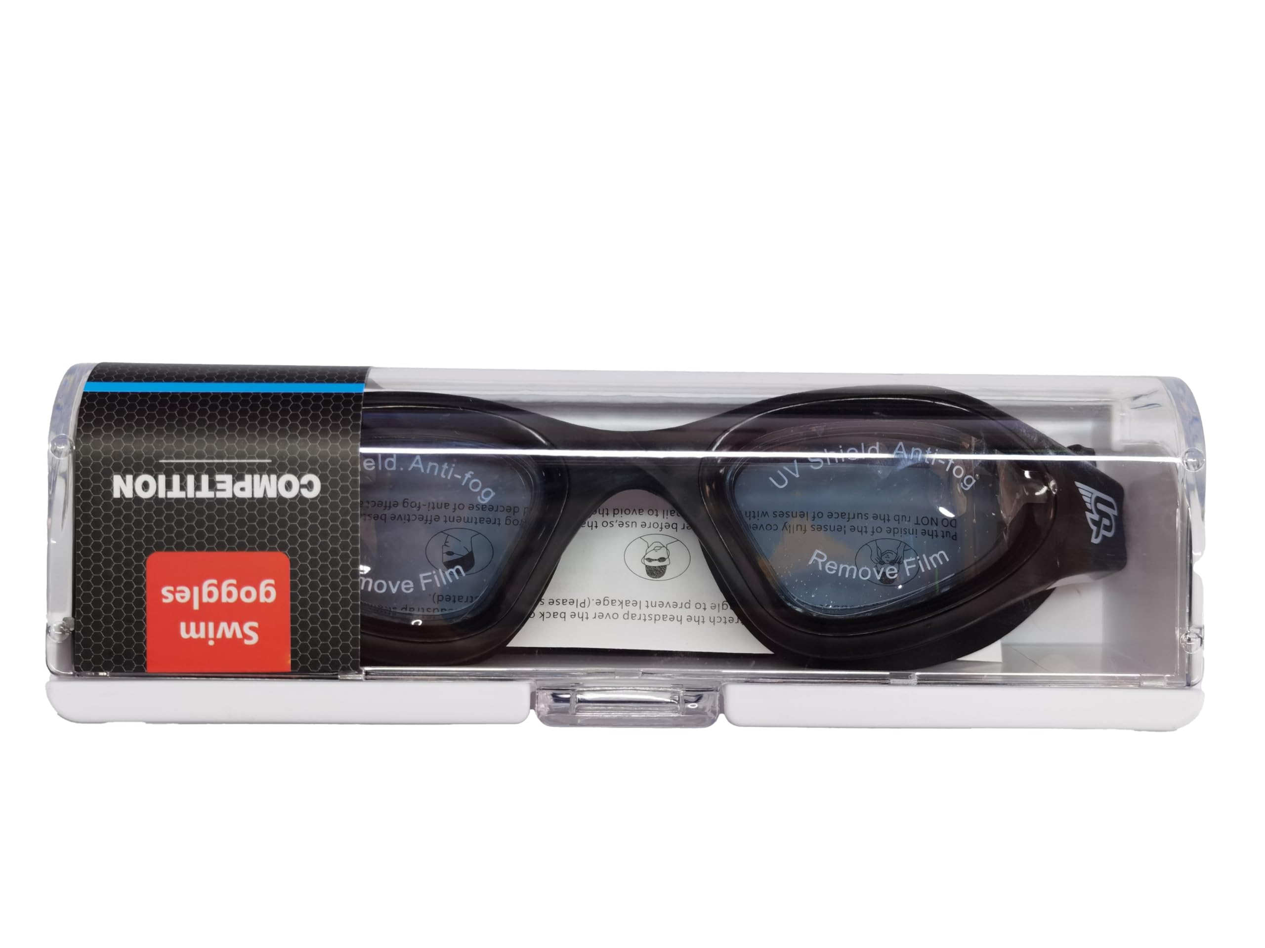 Polarized Swim Goggles with UV Protection and Swim Cap – Anti-Fog, No Leaks, Comfortable Fit for Adults and Teens,Swimming (ALL BLACK - POLARIZED)