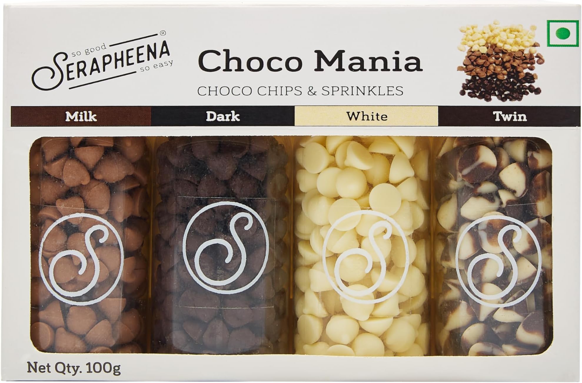 Serapheena Choco Chips Sprinkles - Choco Mania, 100g | Cakes and Cupcakes Decoration Kit