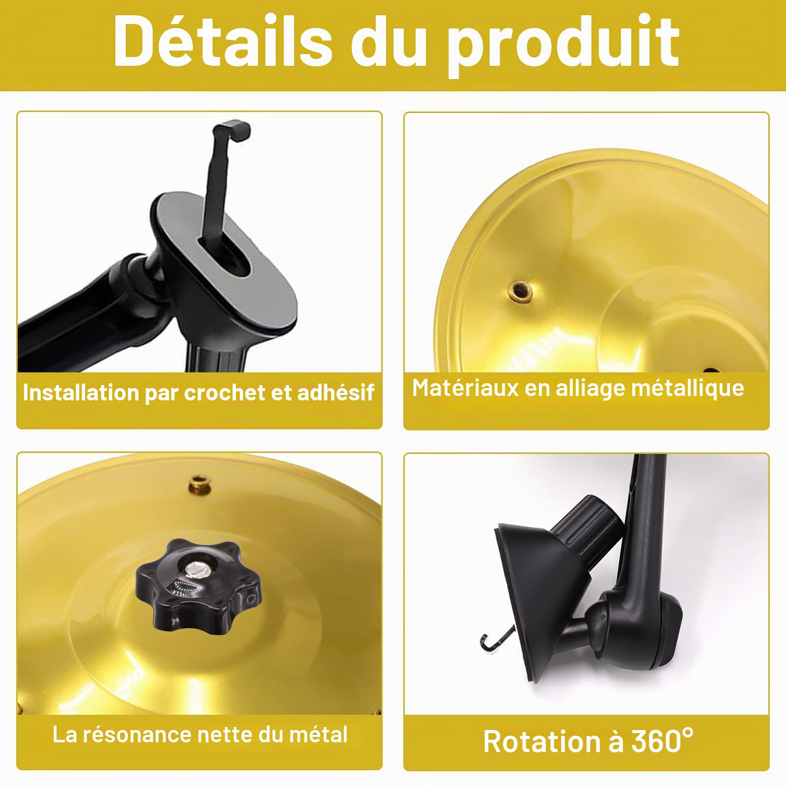 Mini Cymbale de Voiture (Or)