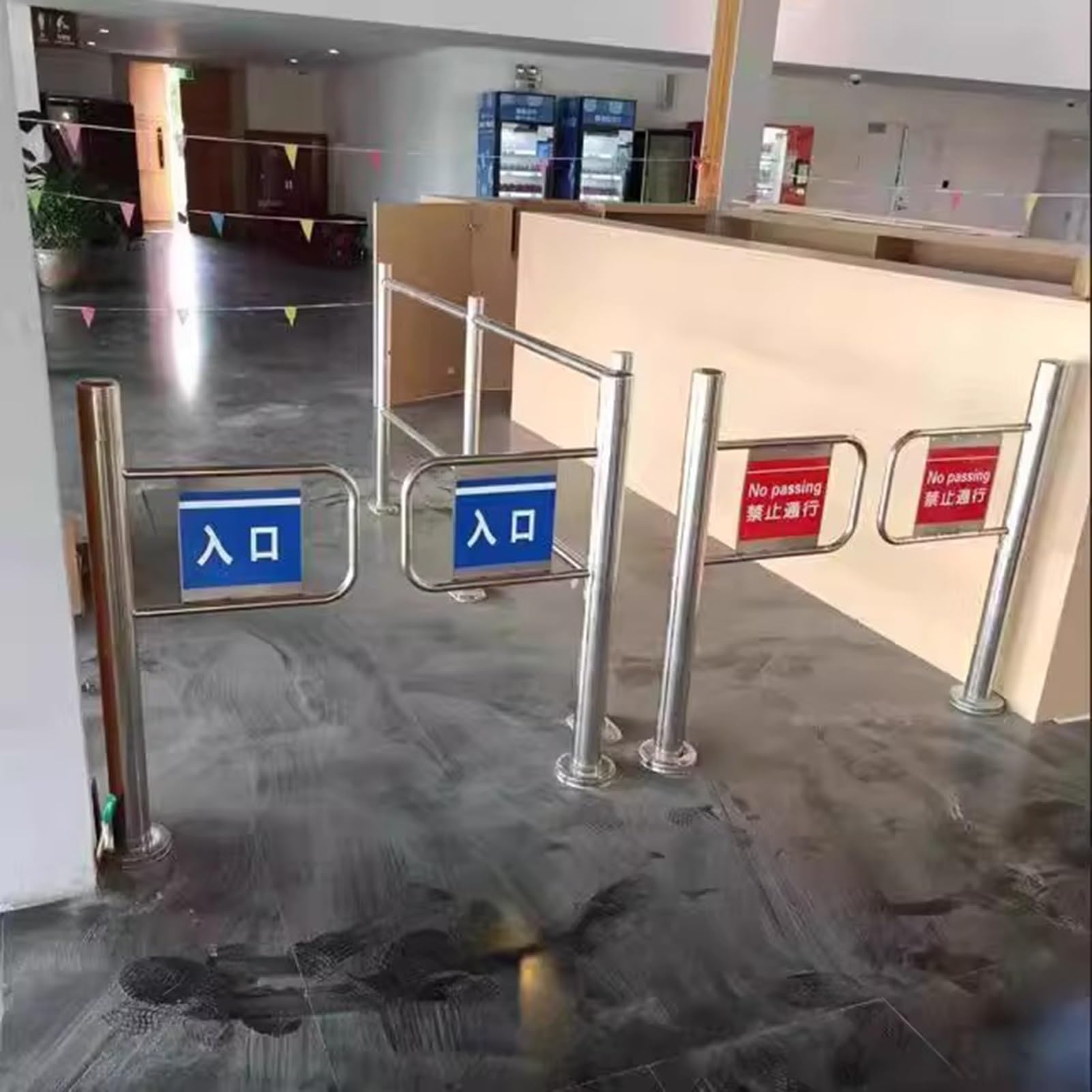 Cancello di Uscita Automatico a Battente in Acciaio Inossidabile - Barriera di Sicurezza con Accesso unidirezionale per supermercati, biblioteche e Magazzini - Porta d'ingresso in