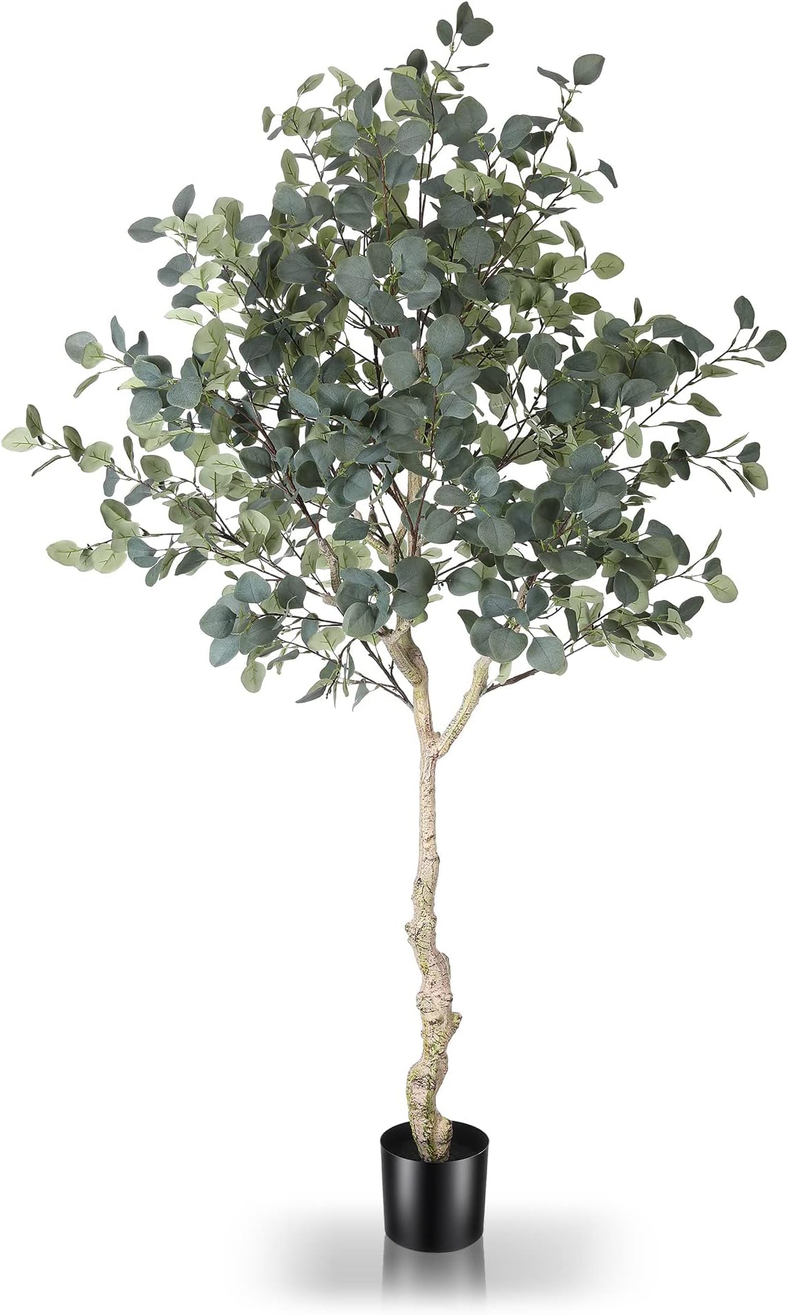 LYERSE 6ft Artificial Eucalyptus Tree in Plastic Nursery Pot, Tall Faux Eucalyptus Stems Fake Plants with 846 Silver Dollar Leaves, Artificial Trees for Office House Living Room Home Decor Indoor