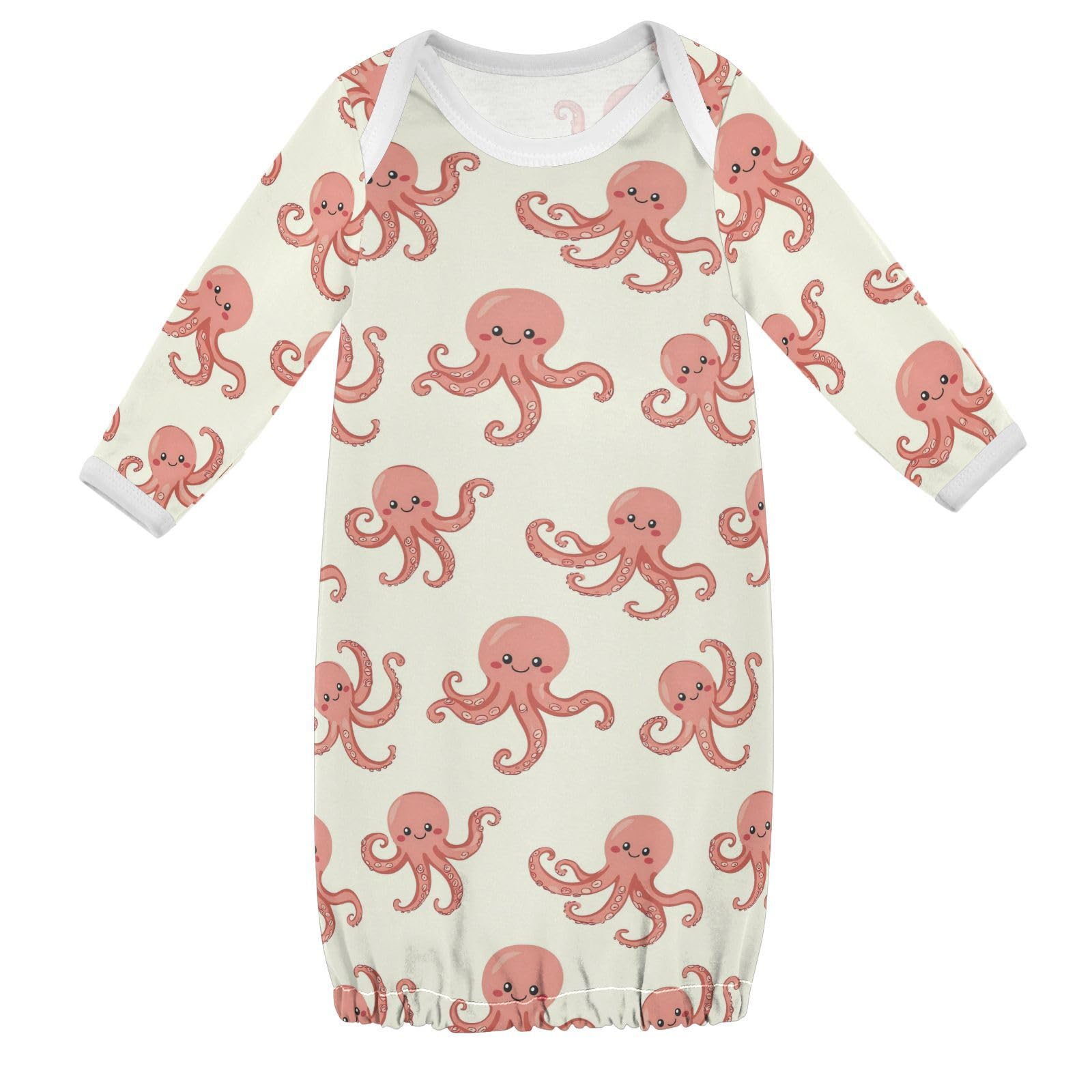 vvfelixl Baby Sleeper Gown for Newborn Boy Girls Cute Cartoon Octopuses Infant Nightgown for 0-3 Months Multicolor