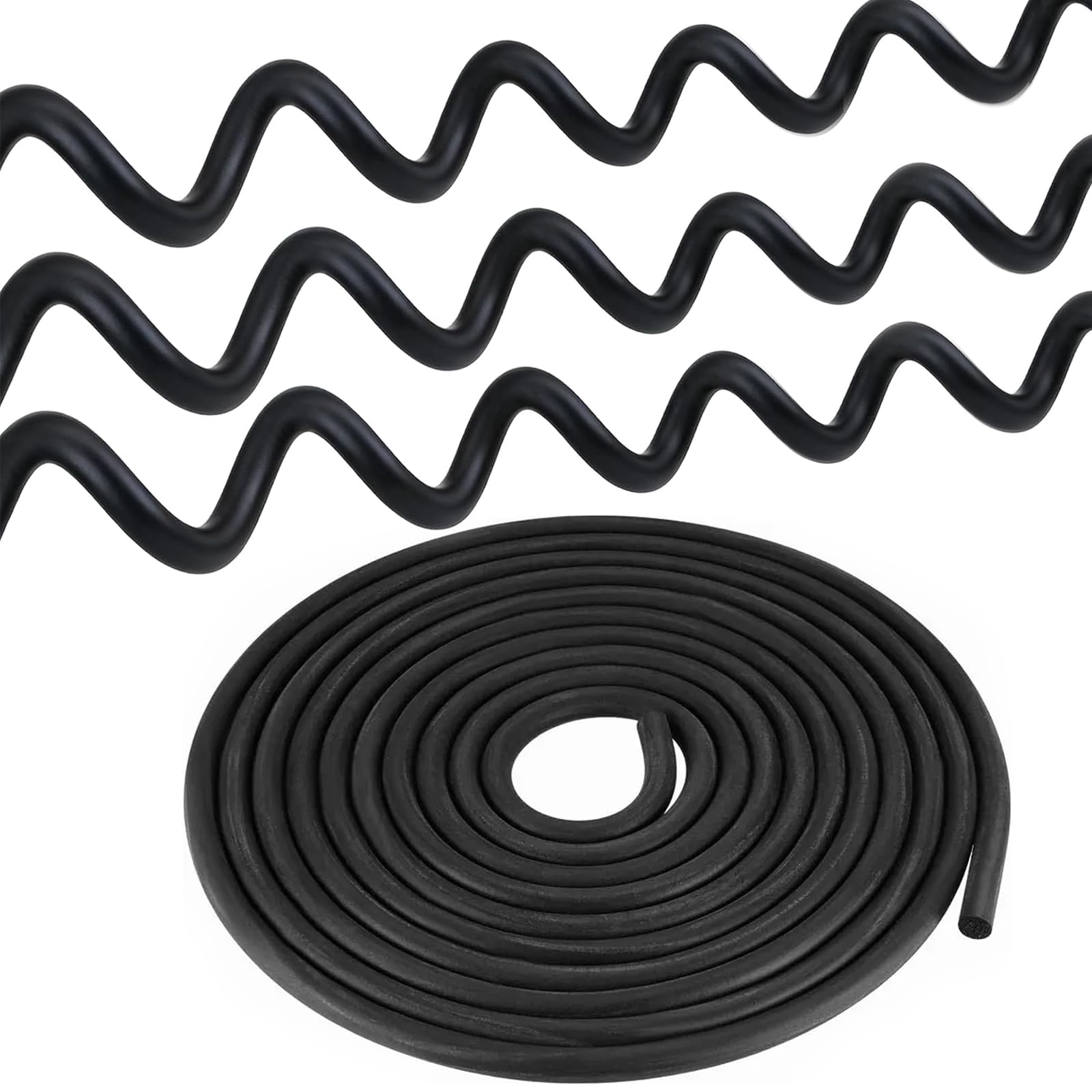 Chersun Black Backer Rod For Gaps And Joints, 6Mm X 5M Foam Rubber Caulk Saver, Floorboard Gap Filler, Hard Solid Weather Stripping Skirting Board Floor Gap Filler For Diy Gasket, Foam Tubing