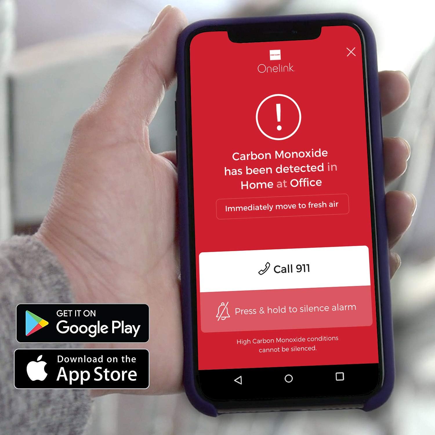 Onelink Smoke Detector and Carbon Monoxide Detector | Battery Powered| First Alert