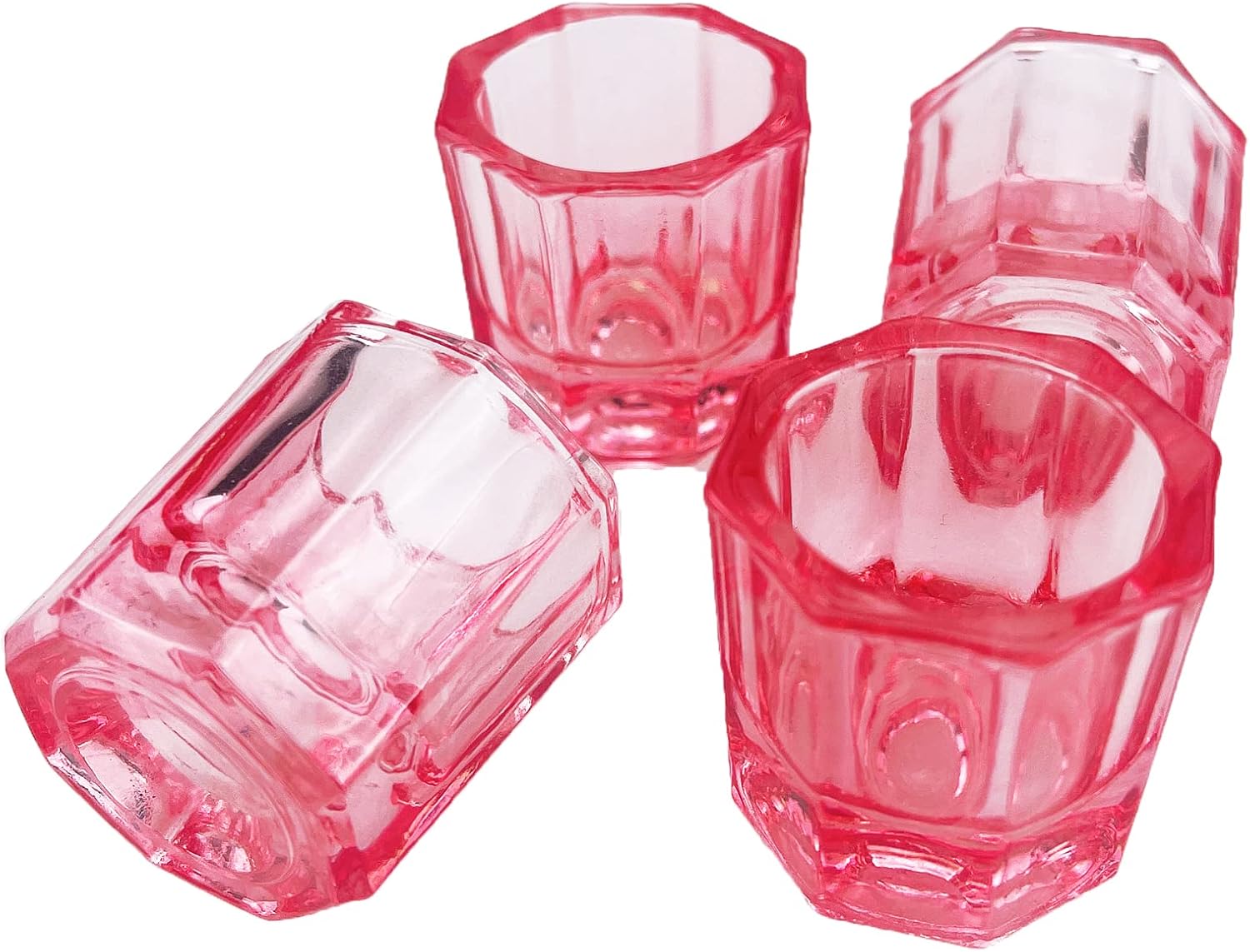 4 PCS Nail Art Acrylic Liquid Powder Dappen Dish Glass Liquid Holder Glass Bowl Crystal Cup Nail Supplies