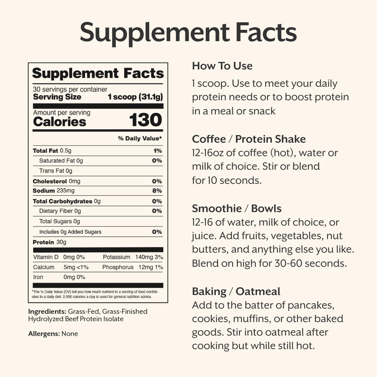 ProMix Nutrition Grass-fed Beef Protein Isolate - Unflavored - 30 Servings
