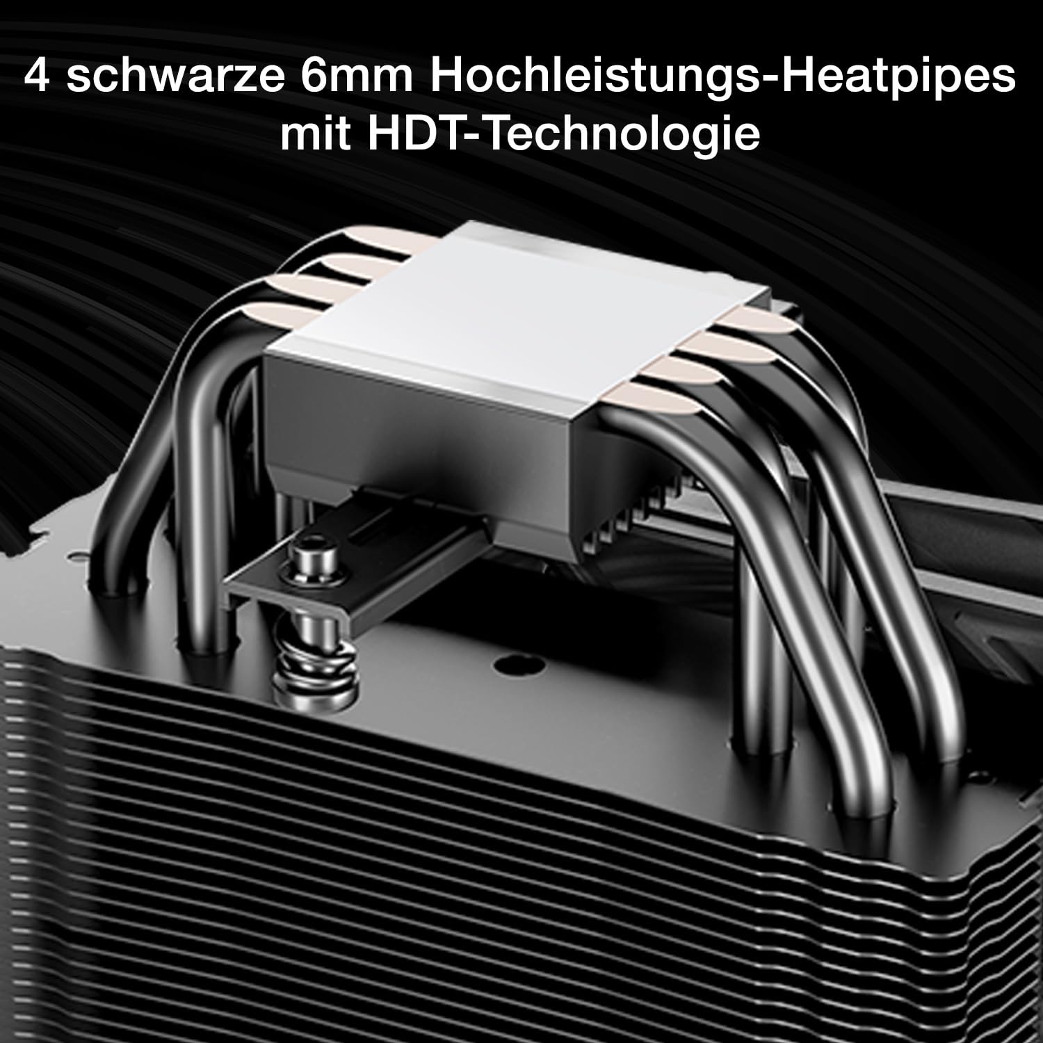 be quiet! Pure Rock 3 Black Luftkühler, sehr hohe Kühlleistung, 4 Hochleistungs-Heatpipes mit HDT-Technologie, optimierter Pure Wings 3 120mm PWM- Lüfter, vorinstallierte Montagebrücke