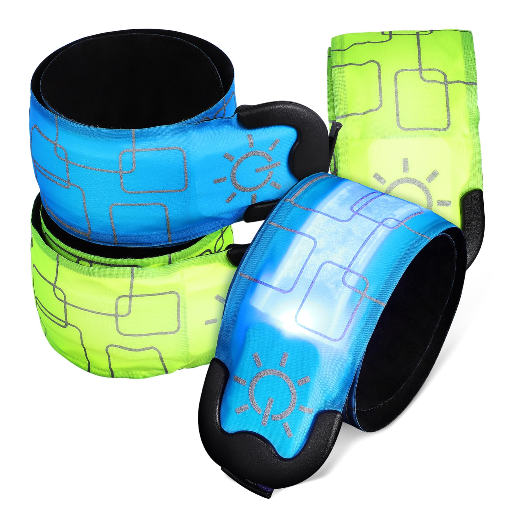 VANZACK Bracelets Lumineux à LED avec 3 Modes D'éclairage pour La Course de Nuit Le Cyclisme La Marche Et La Sécurité