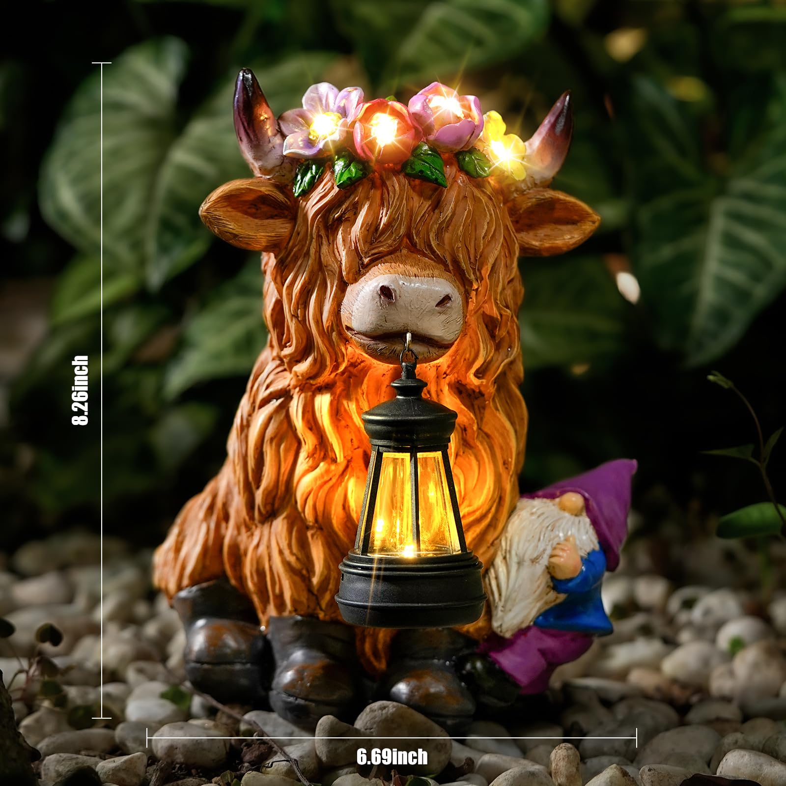 Amazon.com: TOLIMI Garden Lantern Statues Resin Highland Cow with
