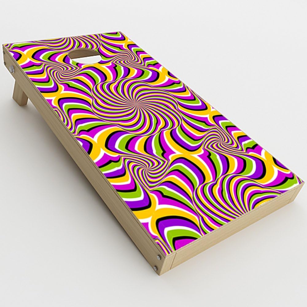 Skin Decal Vinyl Wrap for Cornhole Game Board Bag Toss (2xpcs.) Skins Stickers Cover/Psychedelic Swirls Motion Holographic