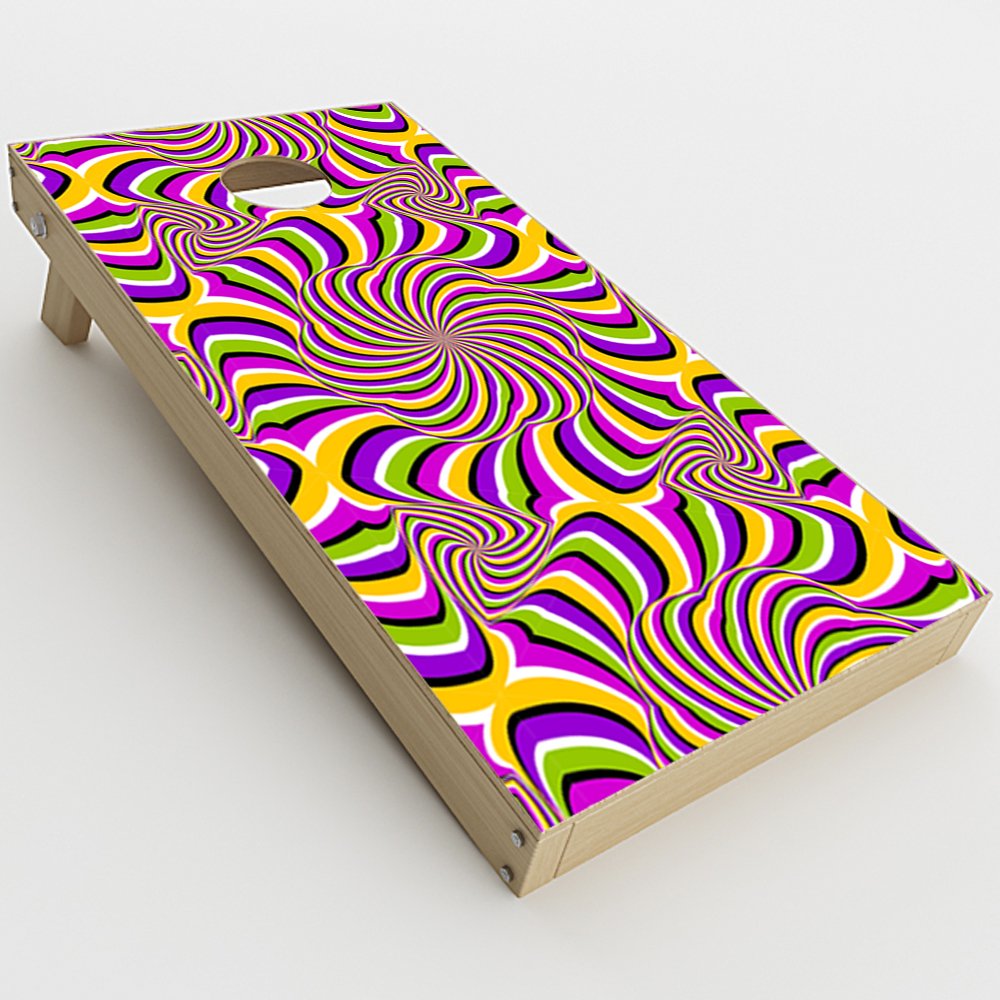 Skin Decal Vinyl Wrap for Cornhole Game Board Bag Toss (2xpcs.) Skins Stickers Cover/Psychedelic Swirls Motion Holographic