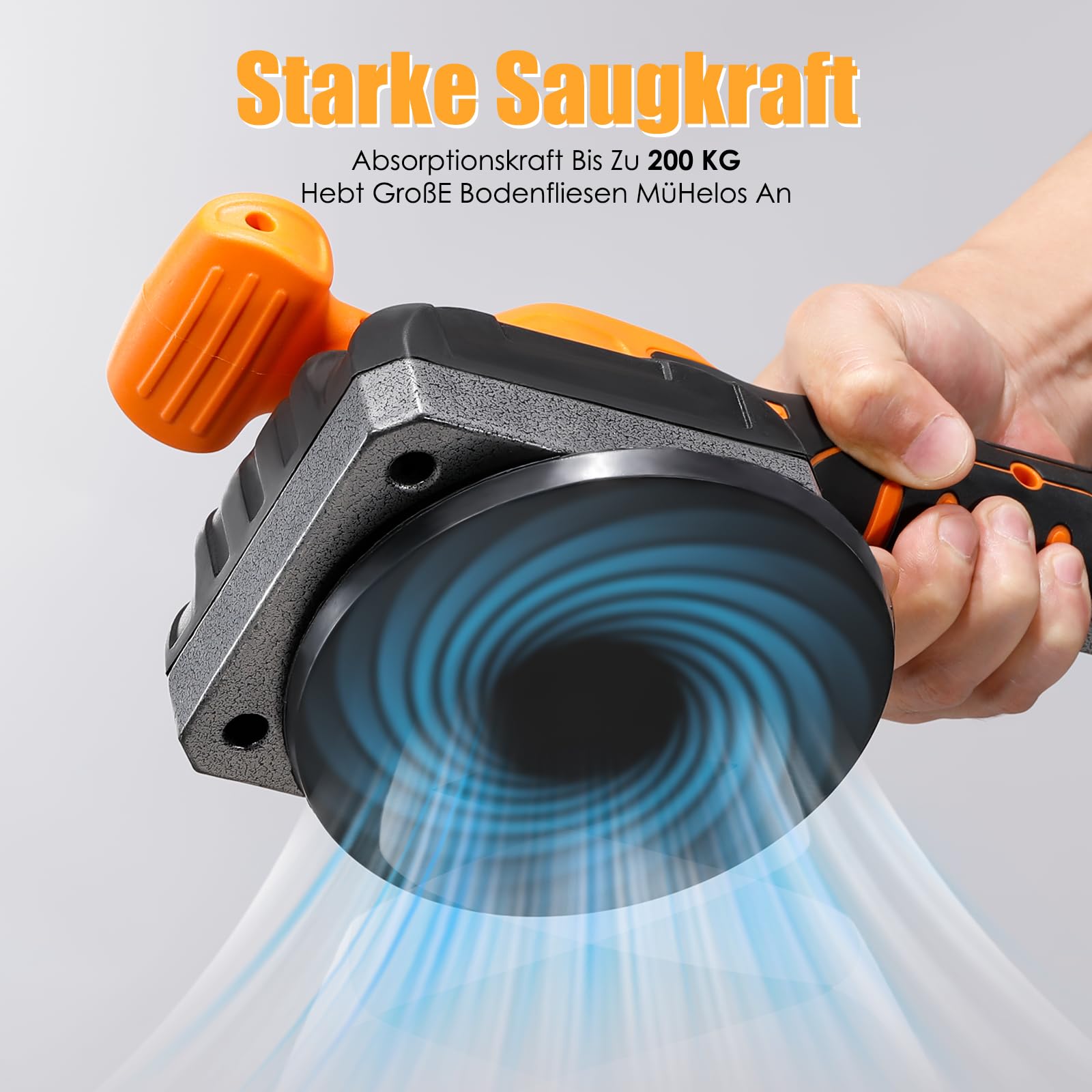 Macchina di livellamento per piastrelle senza fili, 21 V, 130 mm, ventosa 0 – 13500 giri/min, con 2 batterie, 5 velocità regolabili, alta capacità di carica, ventosa ingrandita con livella a bolla