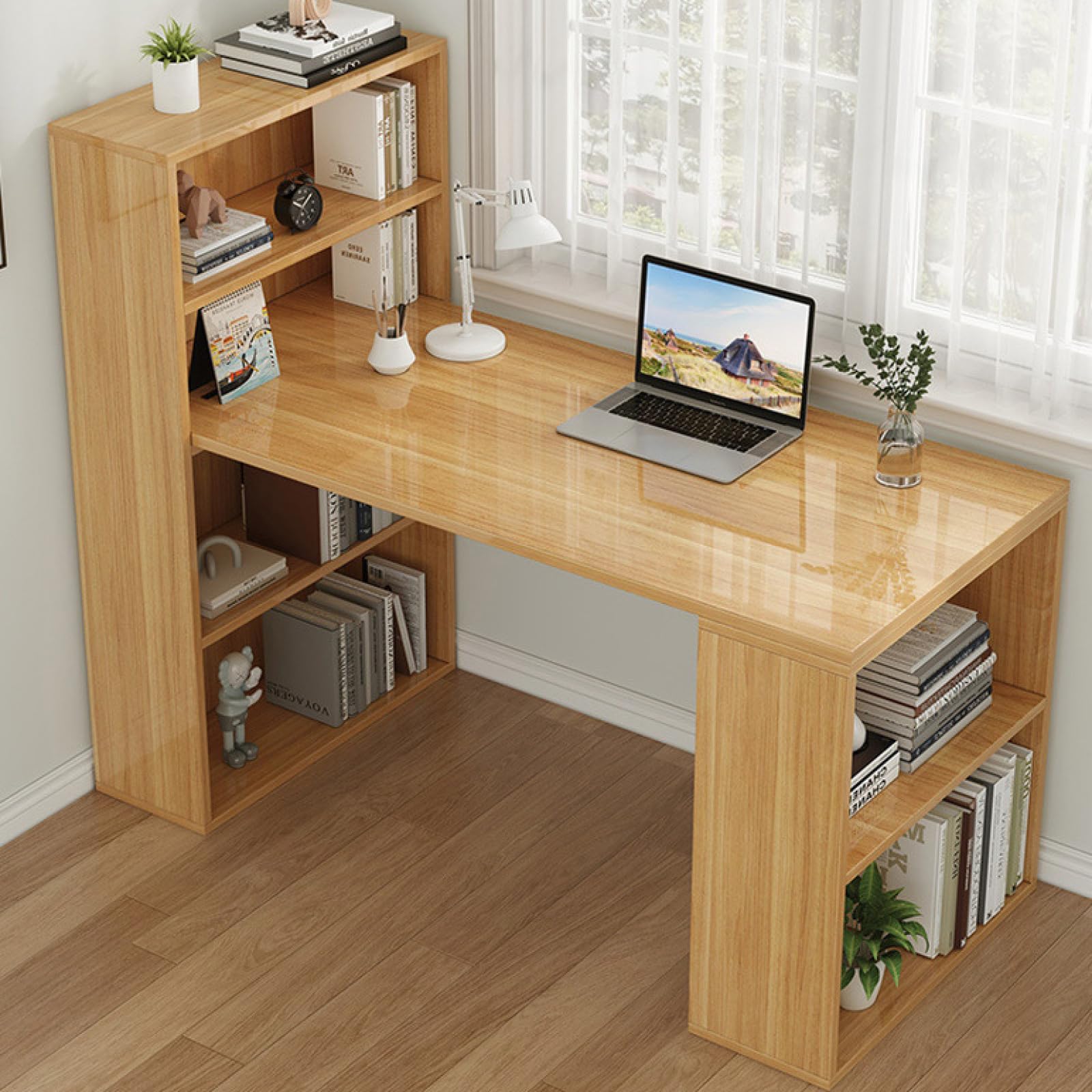 Amazon | 机、ホームオフィスコンピュータデスク、47インチL字型デスク