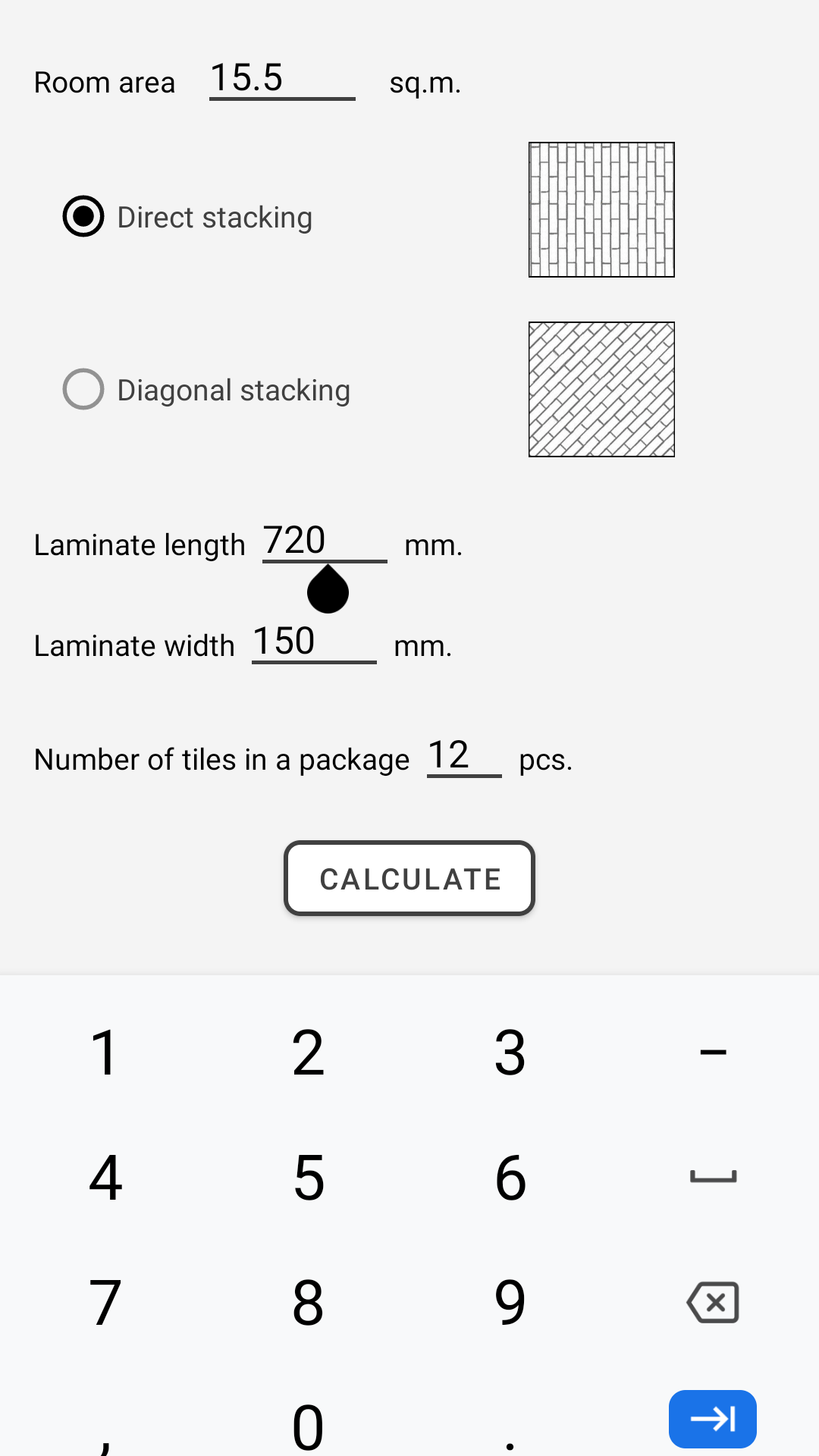 Flooring Laminate Calculator App on Amazon Appstore