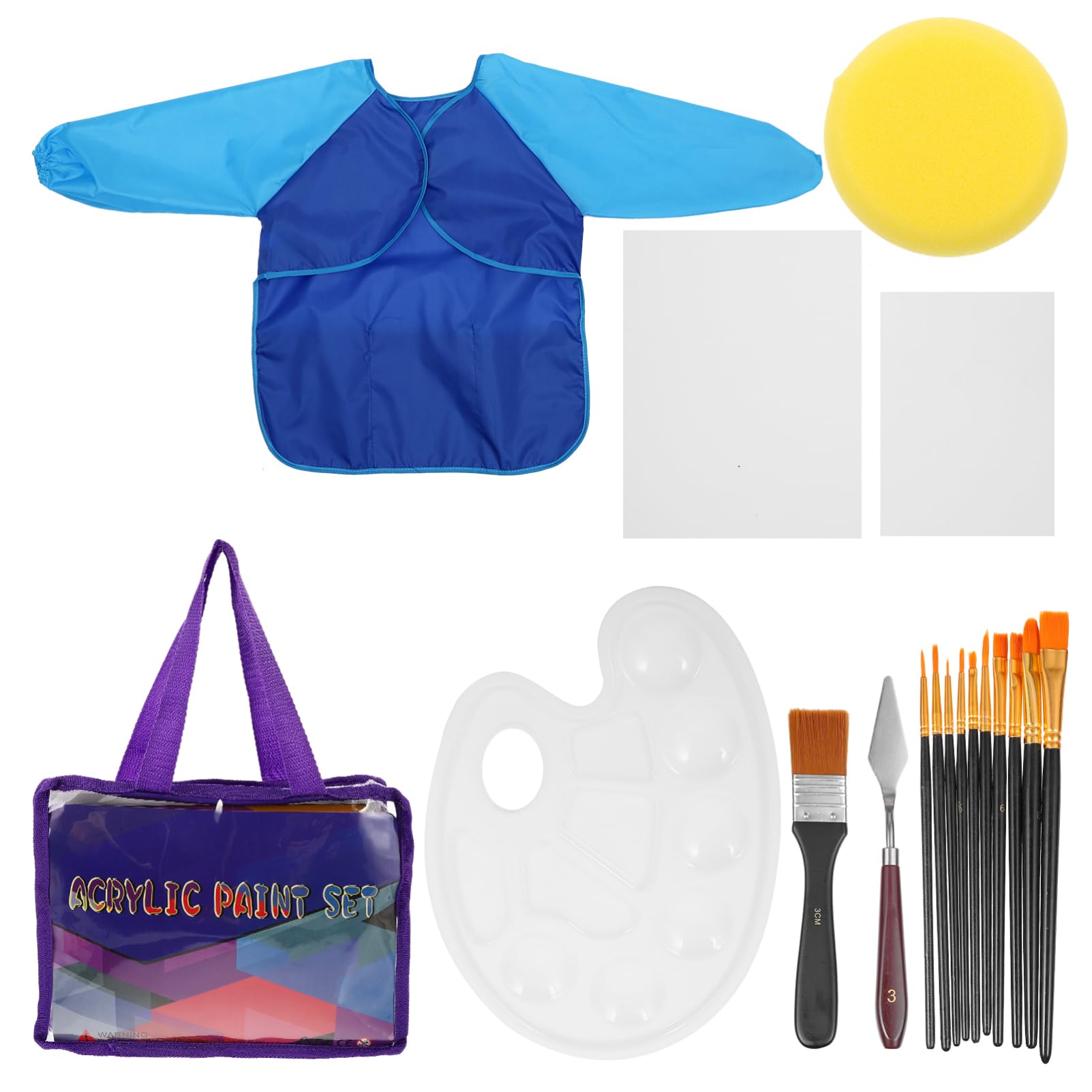 Gogogmee 1 Set Painting Set Watercolor Paints Color Palettes Painting Brush Mini Painting Brush Kindergarten Draw Tool DIY Learning Art Craft Art Supplies Black Wooden