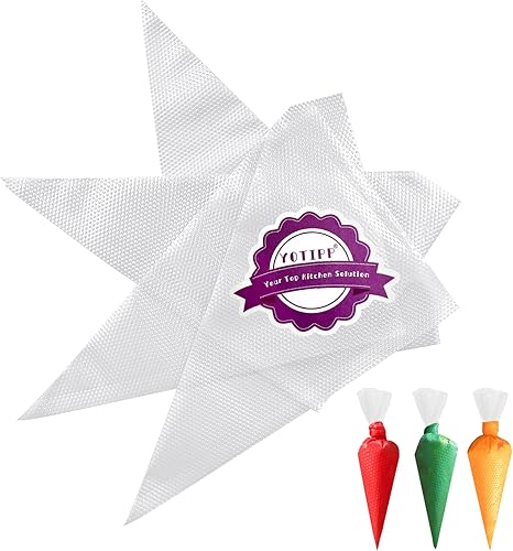 Miniatura 1 de Juego de 100 bolsas de pastelería desechables engrosadas, para glaseado, para decoración de cupcakes (12 pulgadas de grosor)