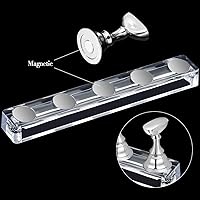 Vista 2 de Blulu 2 Set Nail Stand for Painting Press Nail Holder Acrylic Magnetic Tips Training Fingernail Display Stands DIY Crystal Holders and 96 Pieces