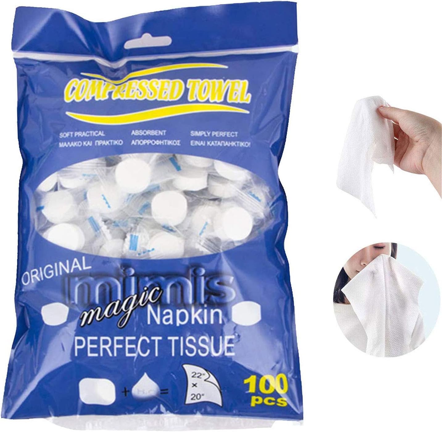 Compressed Towels, Darate 100PCS Portable Disposable Towels Soft