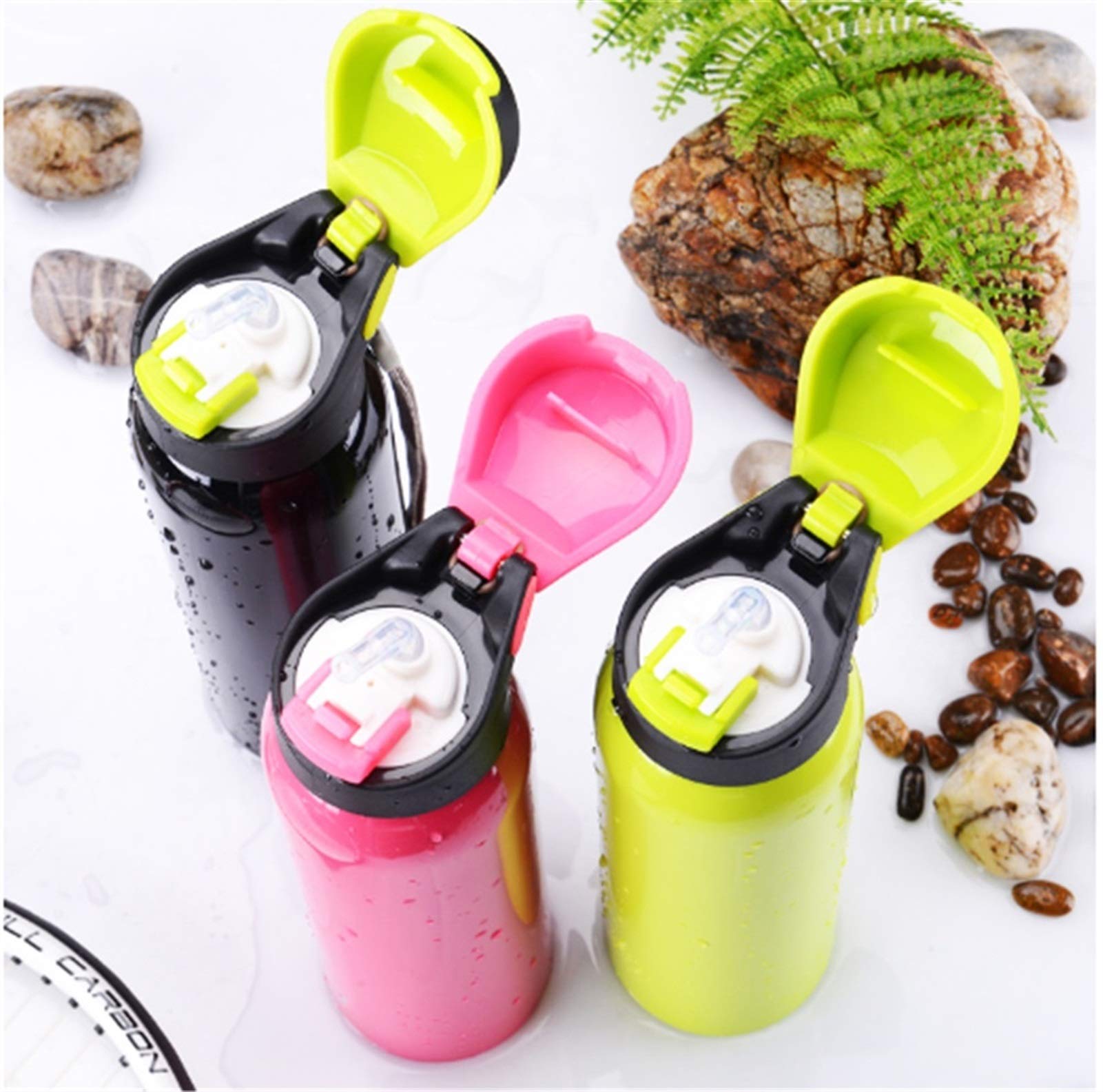 Borraccia per Bici da 500 ml Mountain Bike Equitazione Bollitore per Bicicletta Doppia Tazza Thermos in Acciaio Inossidabile Brocca per Tenere al Caldo Sport all'Aria Aperta