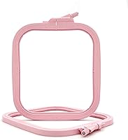 Vista 25 de Nurge Aro cuadrado para bordar, marco de punto de cruz de plástico para punto de aguja y bordado, aro ajustable para manualidades, color antracita