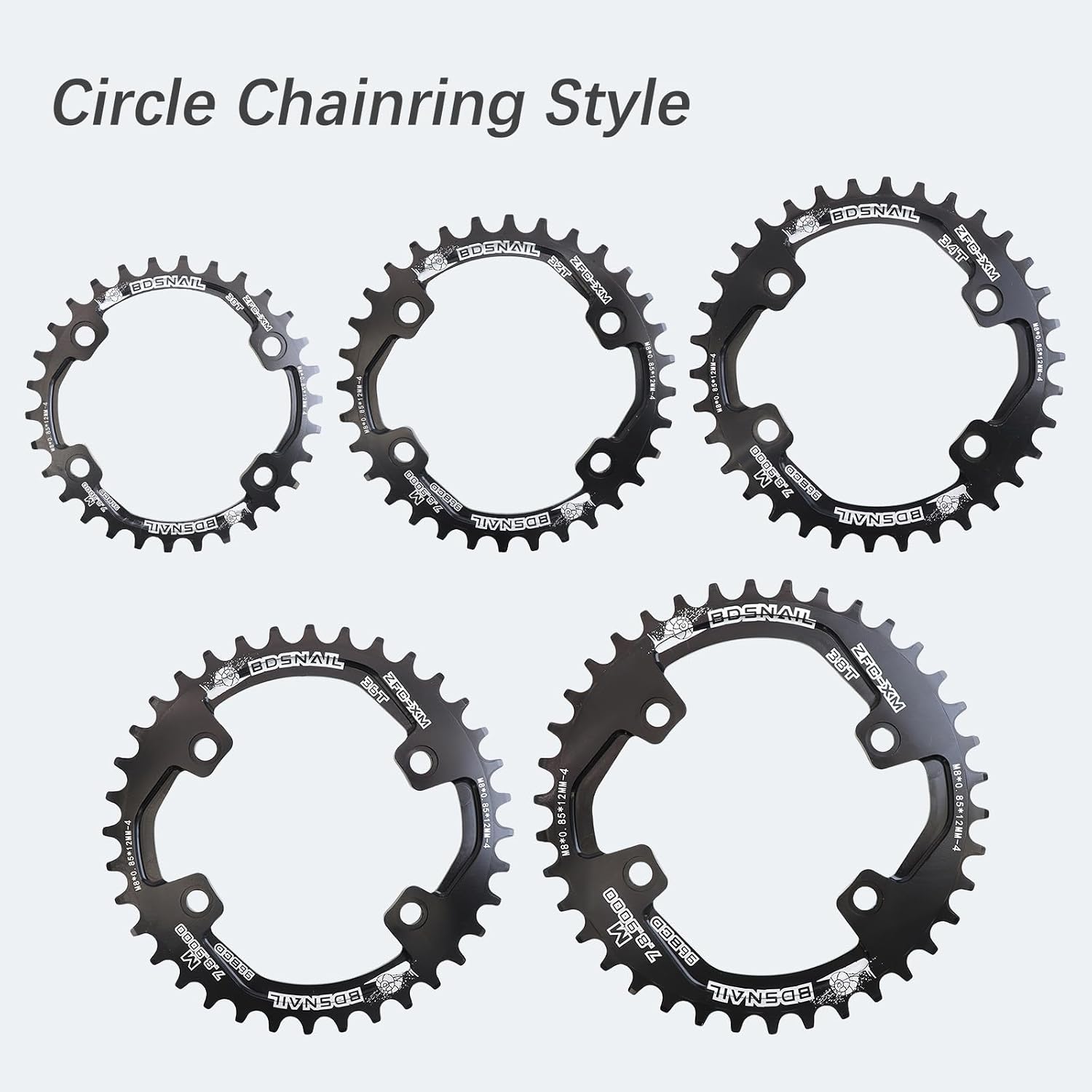 DJC Bike Chainring Asymmetrical 96BCD Round/Oval for XT SLX M6000 / M7000 / M8000 / M9000 MTB 7/8/9/10/11/12 Speed Narrow Wide 30T/32T/34T/36T/38T Tooth