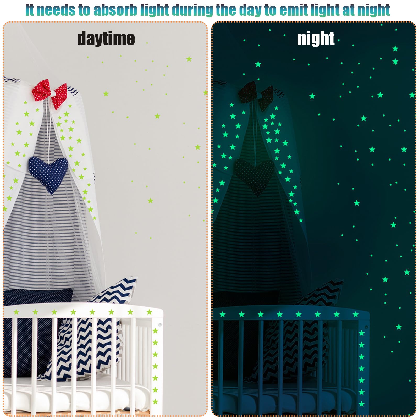 DKDDSSS 563 Pcs Glow in The Dark Star, Glow in The Dark Stars, Glow in The Dark Stickers, Luminous Stars Wall Stickers - Image 4