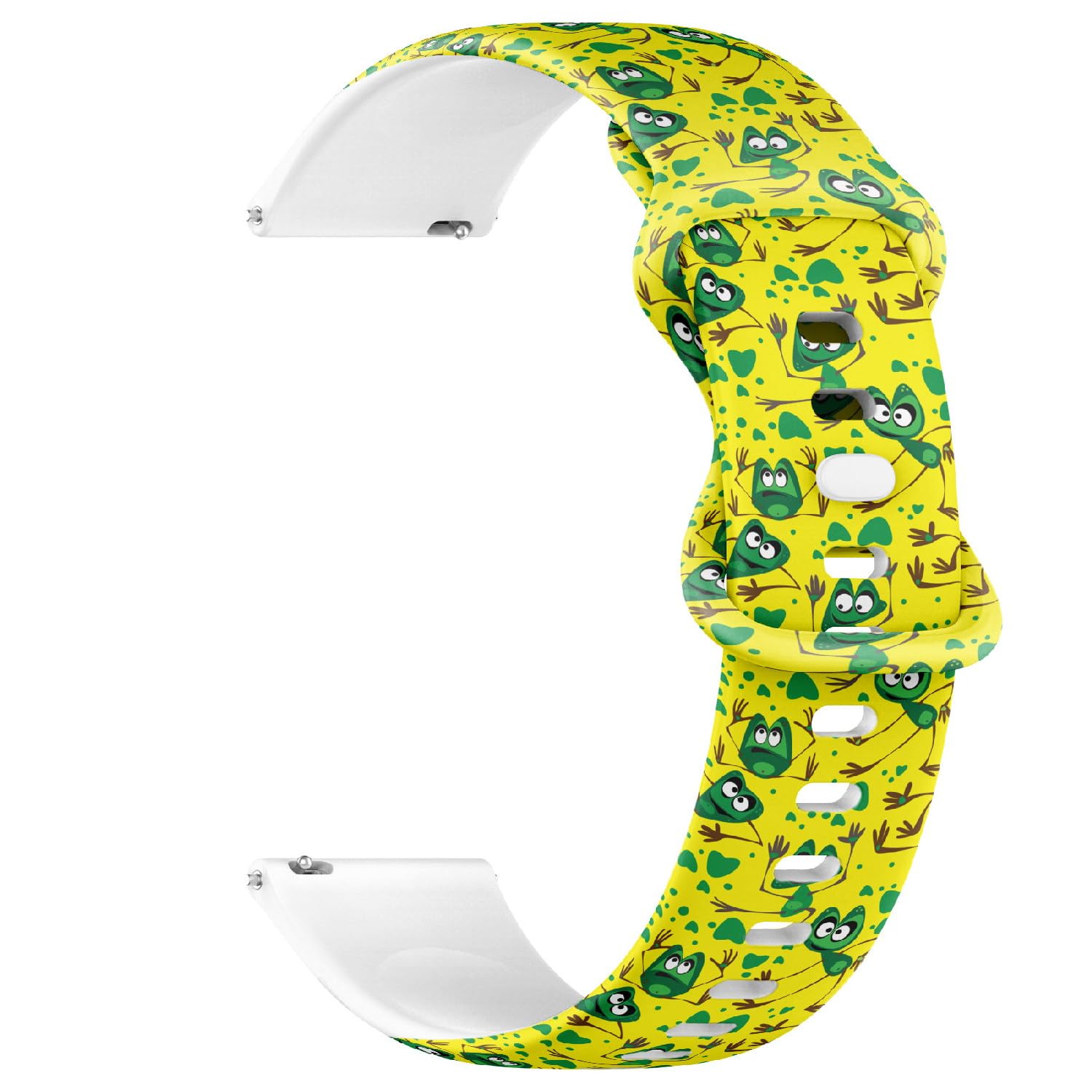 Compatible with Garmin Fenix 7/7 Pro, Fenix 6/6 Pro, Fenix 5/5 Plus, Epix (Gen2) / Epix Pro (Gen2), 22mm Replacement Sport Watch Band (Frog On Green) Silicone Soft Strap Bracelet