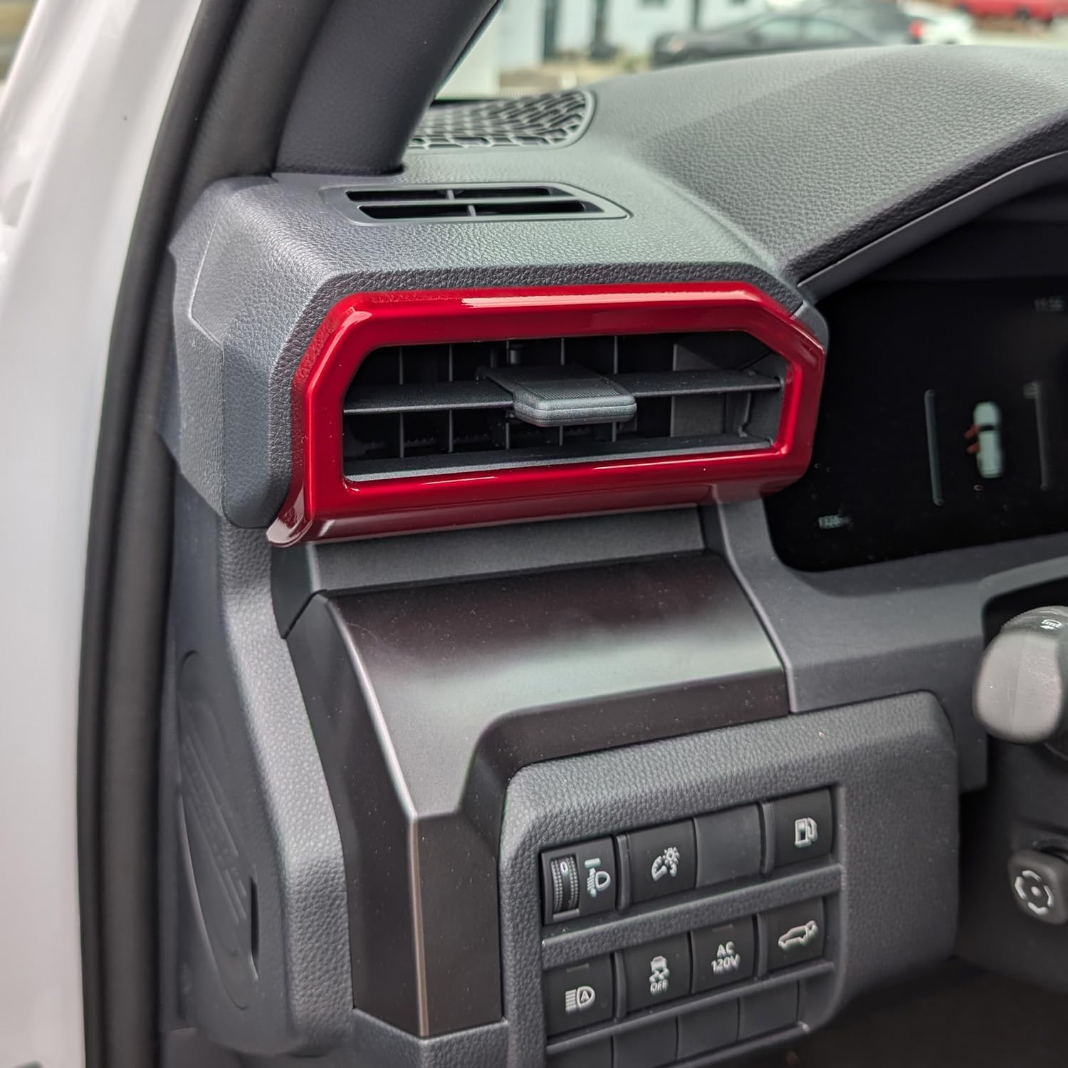 for Toyota Tacoma 2024 2025 for 4Runner 2025 Interior Accessories Dashboard Decor Center Consoles Air Outlet Vent Cover ABS Decorative Frame (Red, Air Vent Cover)